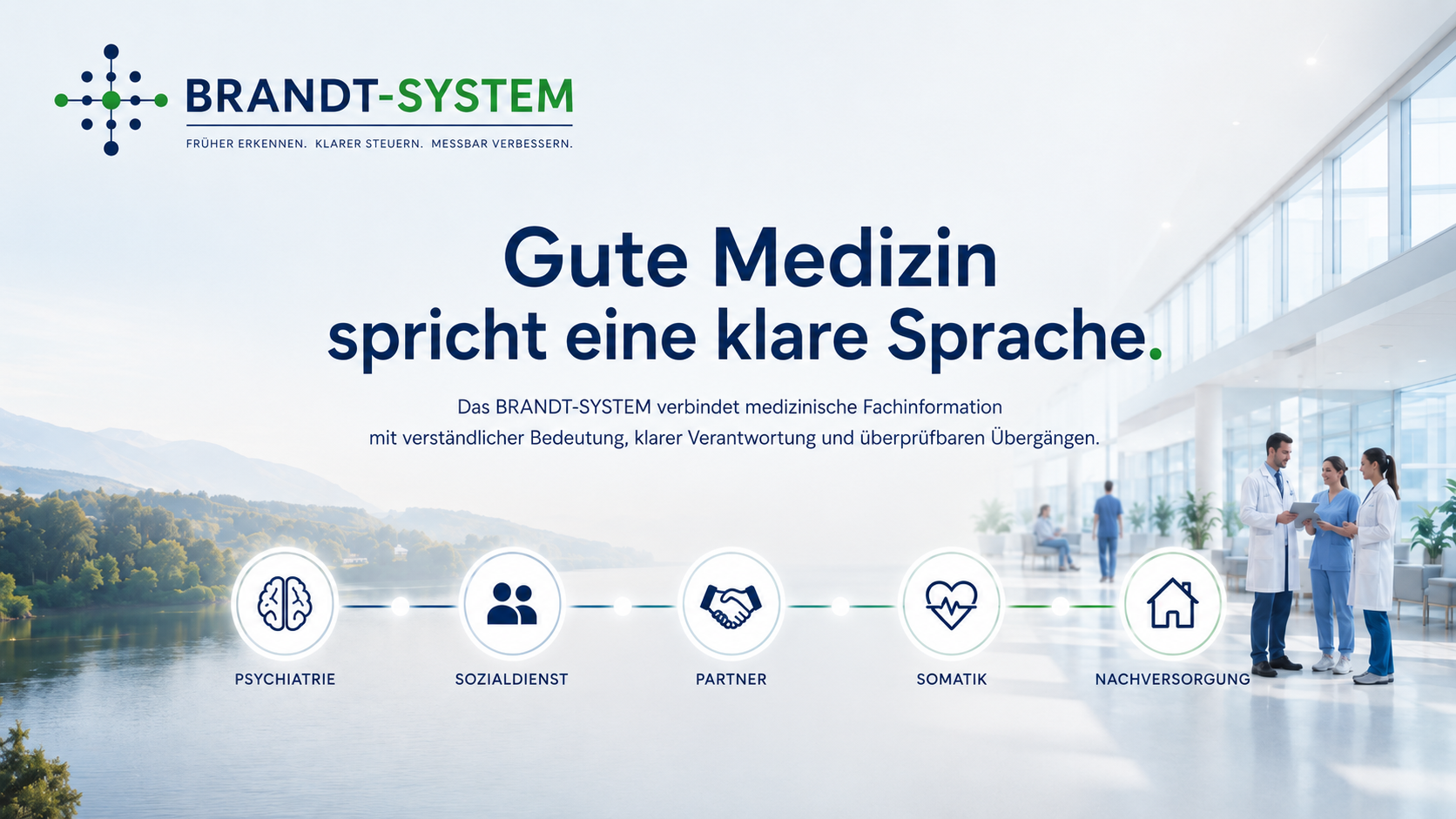 BRANDT-SYSTEM – Gute Medizin spricht eine klare Sprache. Psychiatrie, Sozialdienst, Partner, Somatik und Nachversorgung als verbundene Versorgungskette.
